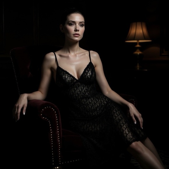 Vintage Dior Black Jacquard Sheer Monogram Logo dress by John Galliano - Picture 13 of 13